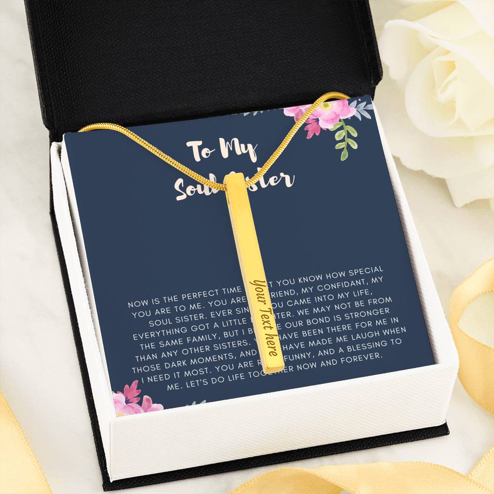 To My Soul Sister Friend Cousin Customized Text Necklace From Friend Sister Cousin For Birthday Graduation Wedding Engagement Gift
