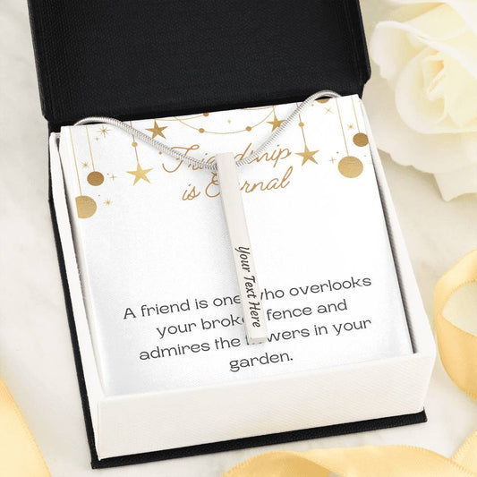Friendship Bar Necklace, Customize Text, Personalized Necklace