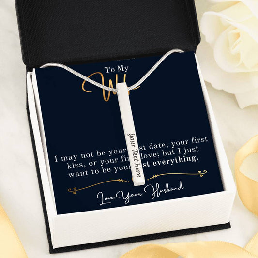 To My Wife, Bar Necklace, Custom Necklace, Name Necklace, Engraved Necklace