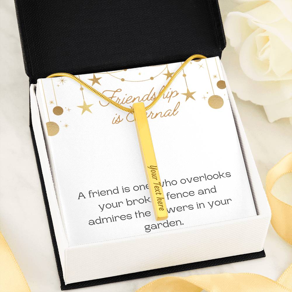 Friendship Bar Necklace, Customize Text, Personalized Necklace