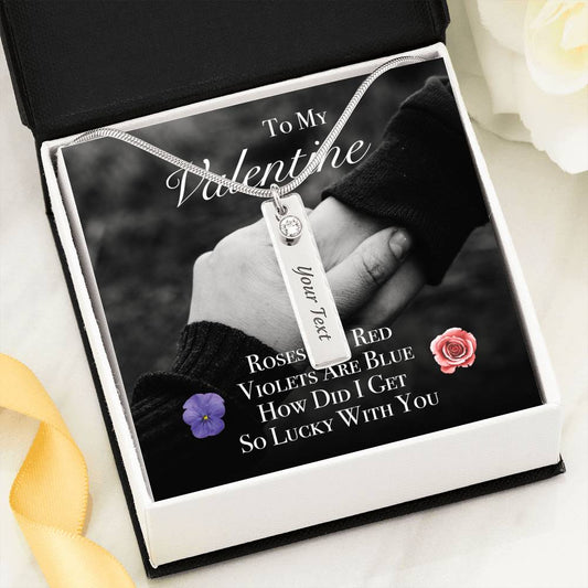 Personalized Necklace Gift To My Valentine Customized Name Pendent Gift With The Message Card From Future Husband On Valentine's Day Birthday