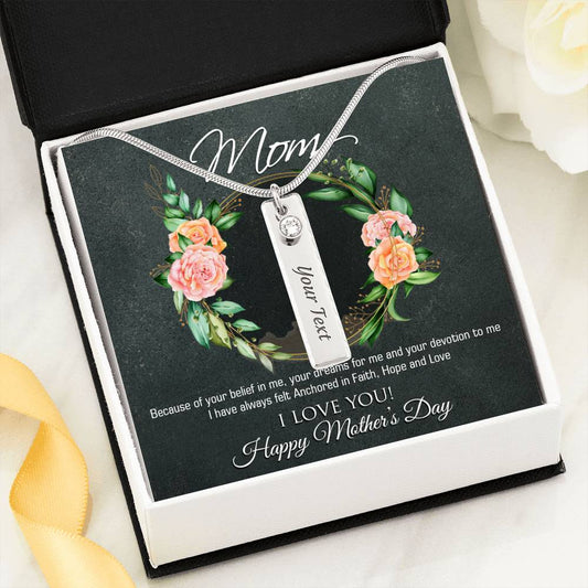 Mother Day, Birthstone Name Necklace, Mother Gift, Gifts for mom