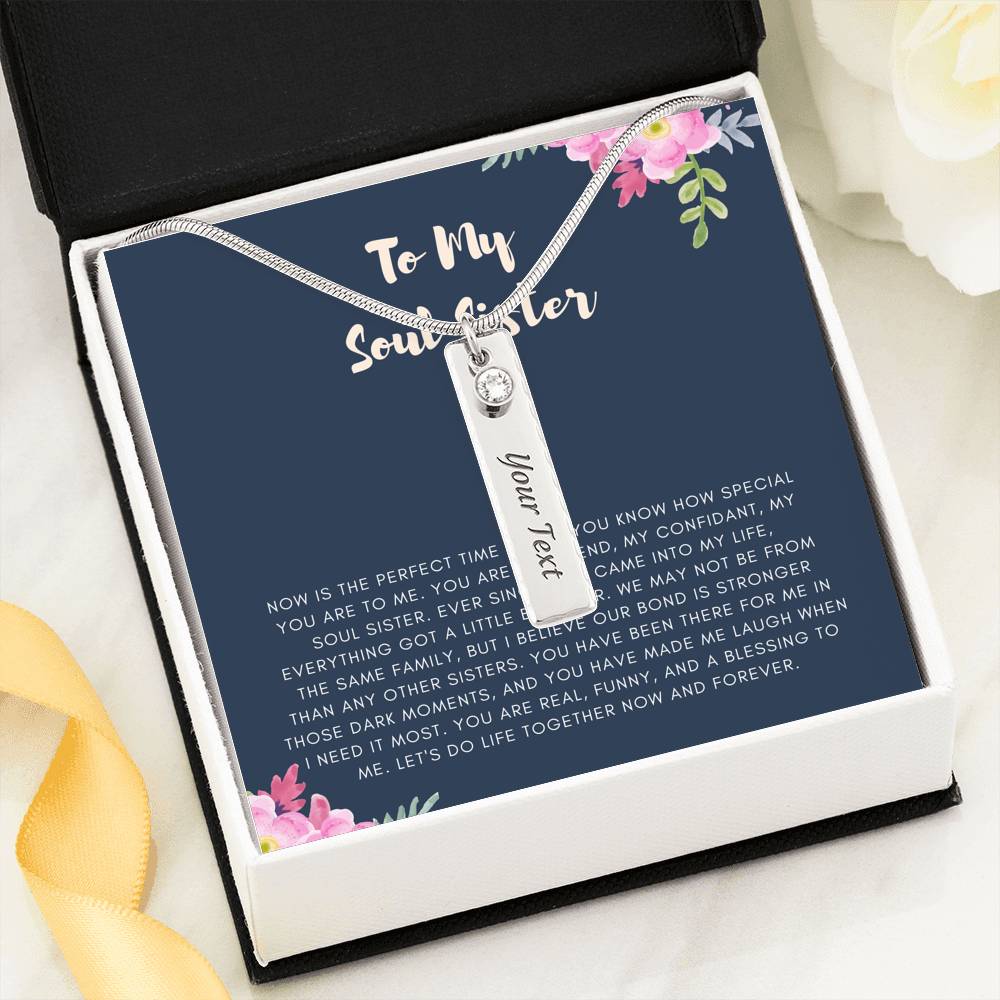 To My Soul Sister Best Friend Cousin Customized Name Necklace From Friend Sister For Birthday Graduation Wedding Gift