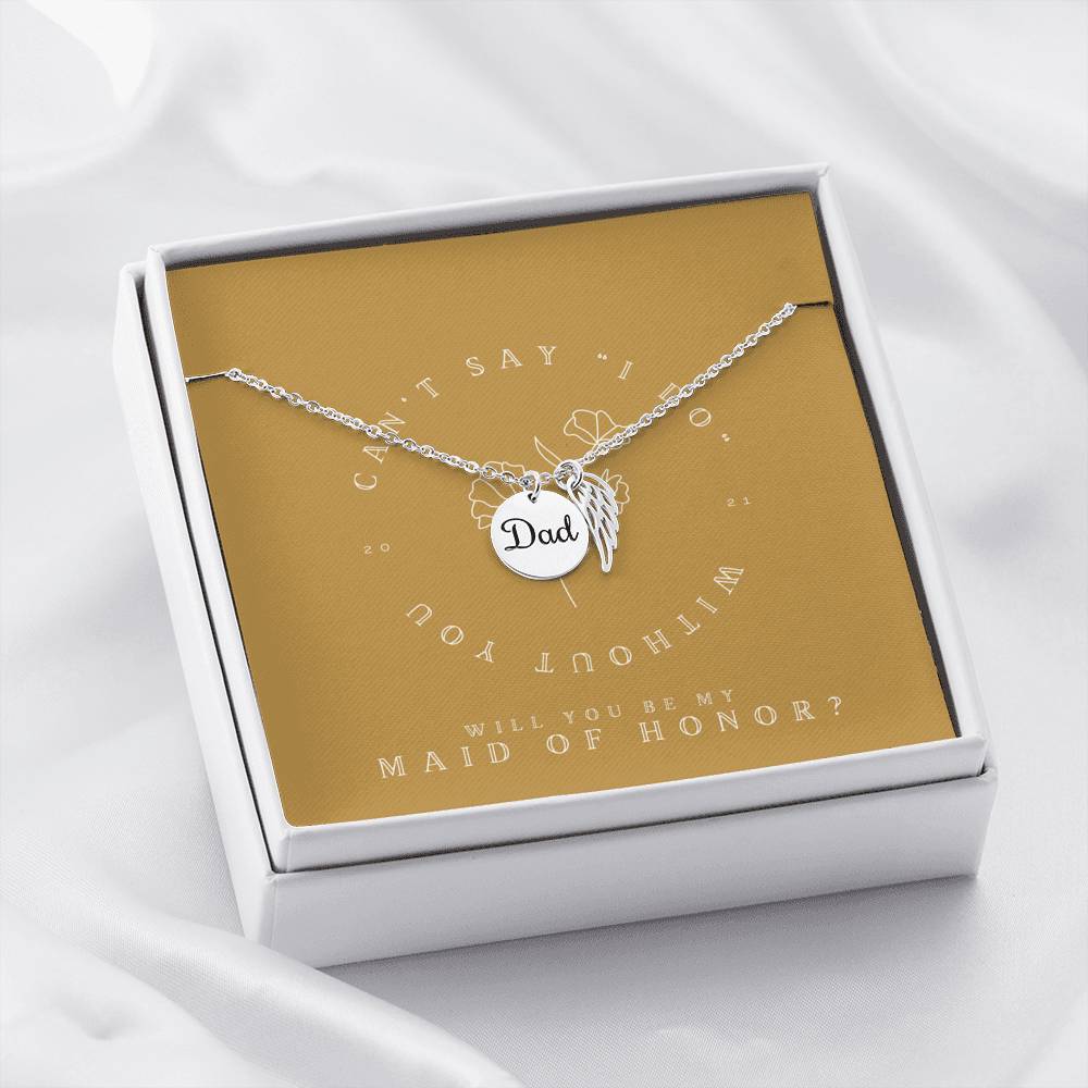 Necklace Rounded Silver And Golden  Color Engraved DAD   Crystal Pendant Multi Women Valentines Gift
