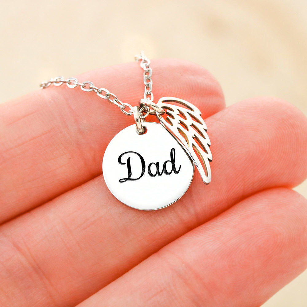 Personalized Necklace Gift Customized Dad Engraved Pendent Forever Love Of Dad And Daughter Gift With The Message Card