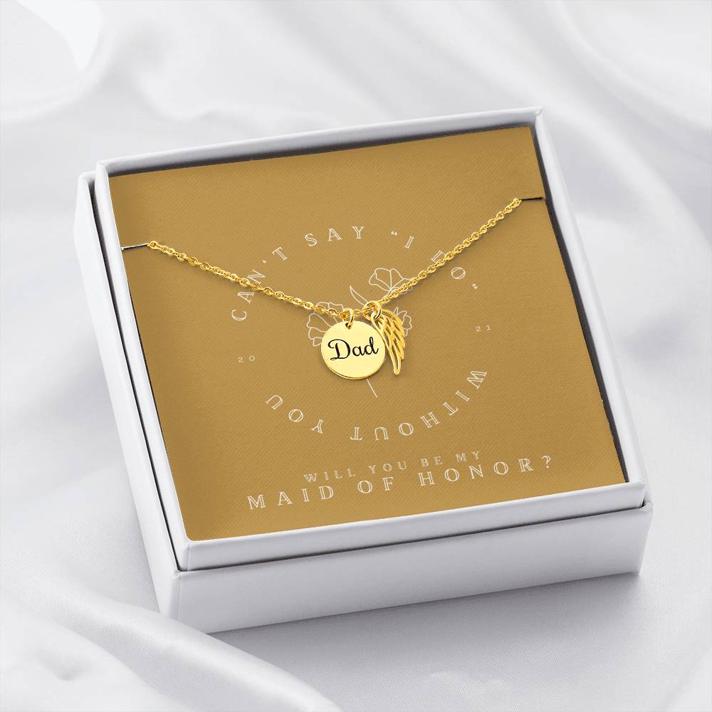 Necklace Rounded Silver And Golden  Color Engraved DAD   Crystal Pendant Multi Women Valentines Gift
