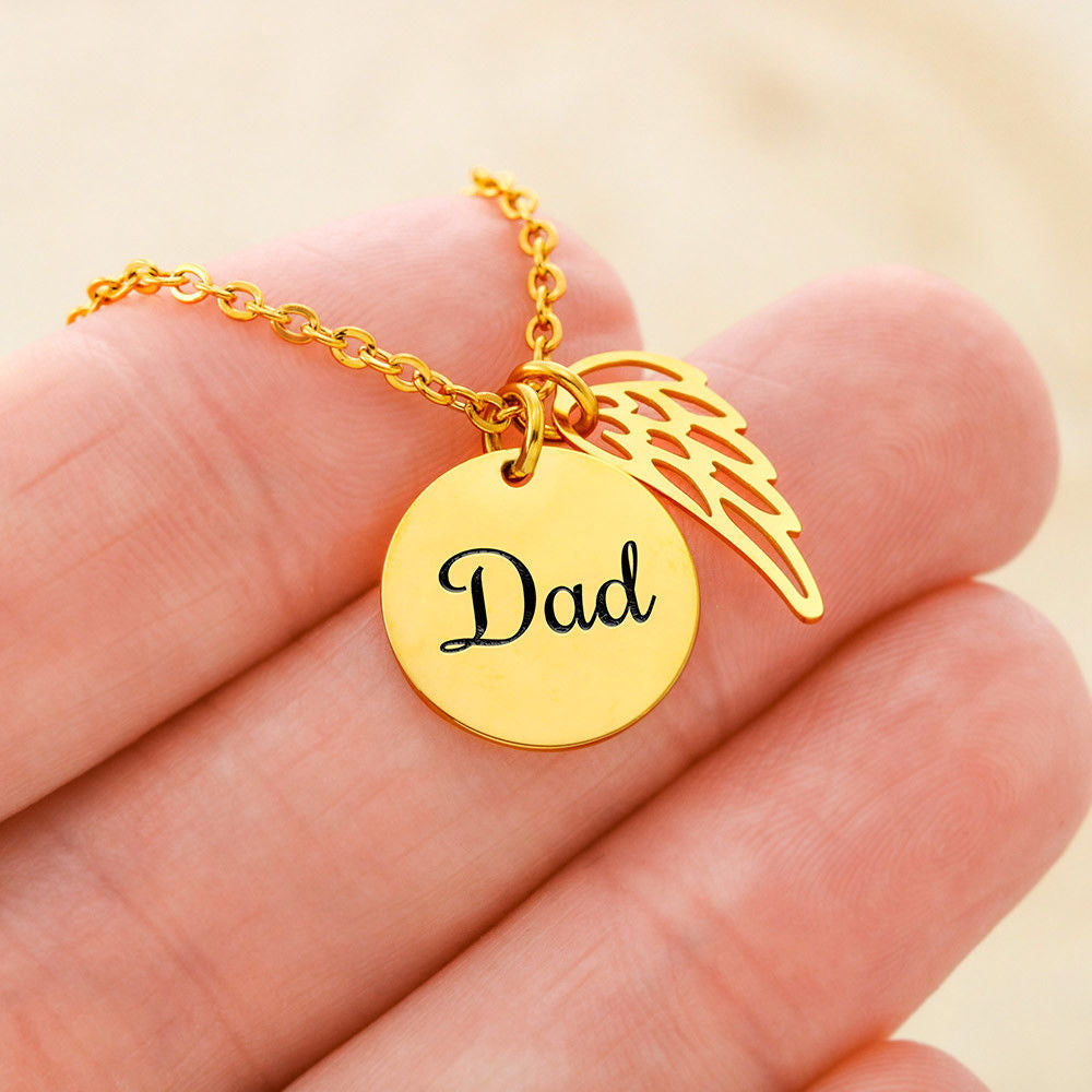 Personalized Necklace Gift Customized Dad Engraved Pendent Forever Love Of Dad And Daughter Gift With The Message Card