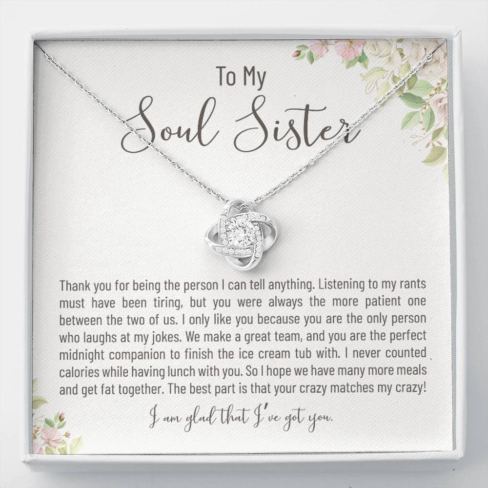 Necklace Gift To My Soul Sister On Her Birthday Engagement Wedding Graduation Gift From Sister Friend With The Message Card