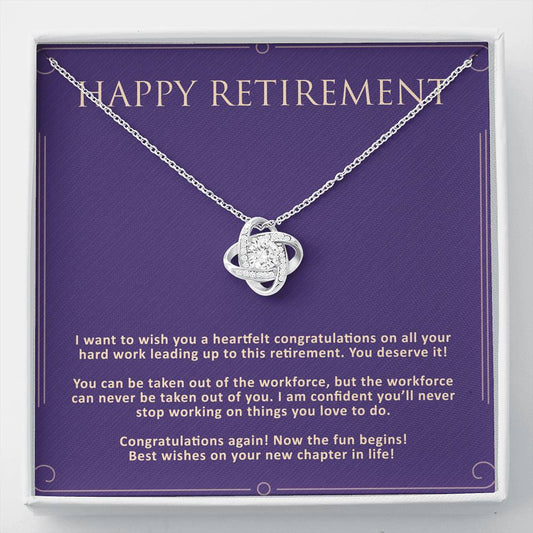 Personalized Retirement Gift For Boss Love Knot Necklace