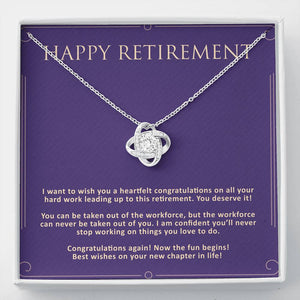 Personalized Retirement Gift For Boss Love Knot Necklace
