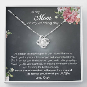 Personalized Mother of the Bride Necklace, Mother of the Bride Gift, Wedding Gift for Mom, Wedding Card Mom, Mom Wedding Gift from Daughter