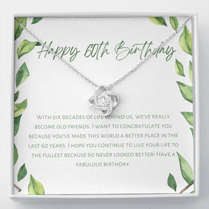 60th Birthday Gift Necklace For Her, Birthday Gift For Friend, Coworker, Family Member, Milestone Birthday Card
