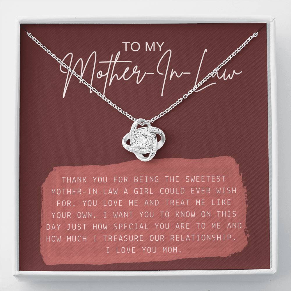 Personalized Necklace Gift To My Mother In Law Step Mom Grand Mother Thank You Gift With The Message Card On Mother's Day Birthday