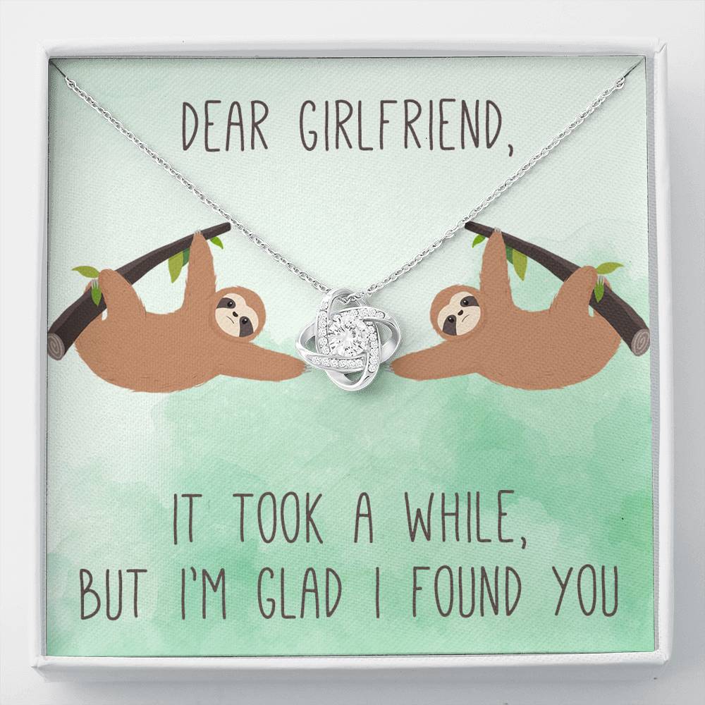 Personalized To my Girlfriend Necklace  for Her Valentines Birthday Anniversary Gift Love Knot Necklace for Women with Message  Card