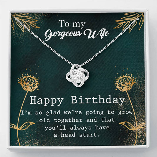 To My Gorgeous Wife, Necklace Gift For Wife, Happy Birthday, Wife Gift