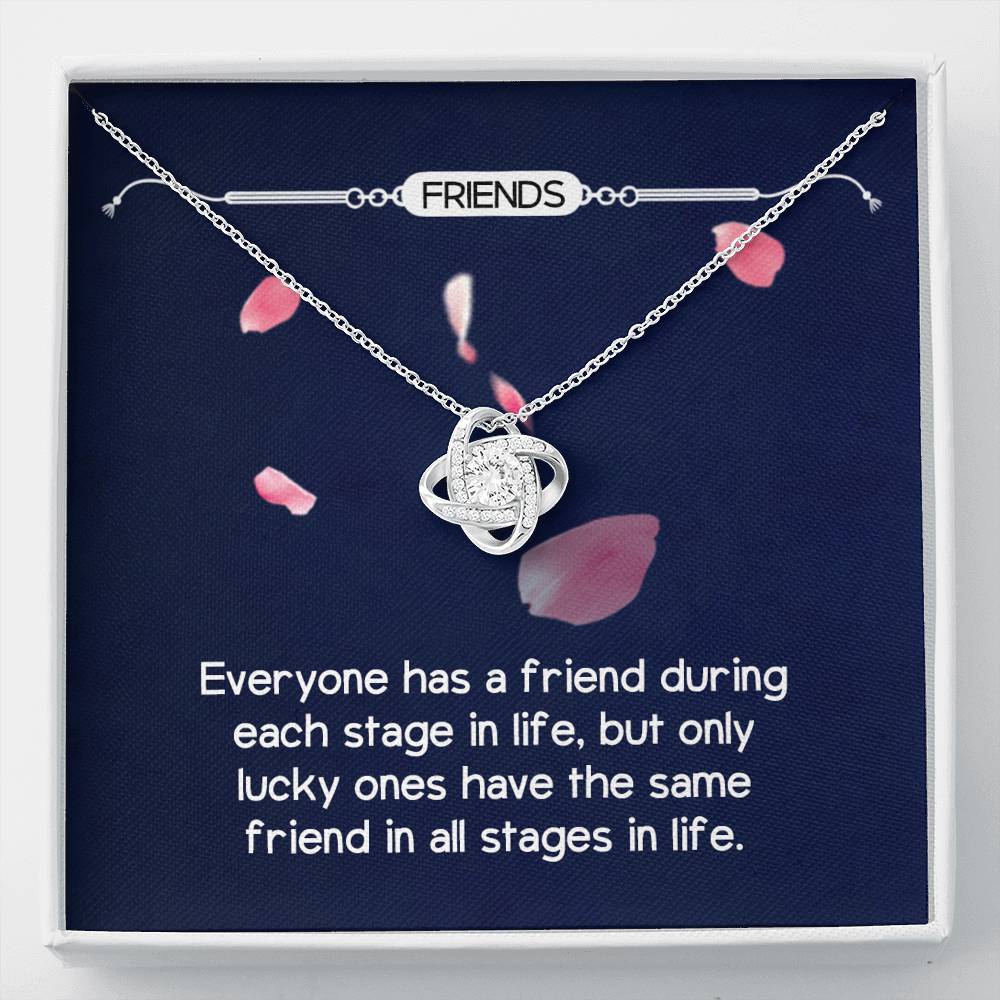 Personalized BFF Bestfriend Necklace  for Her Valentines Birthday Anniversary Gift Love Knot Necklace for Women with Message  Card