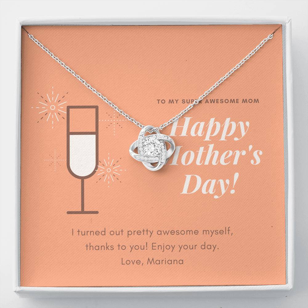 Personalized Necklace To My Mom Inspirational Thank You Pendent Gift With The Message Card For Step Mother Grandma Mother In Law On Mother's Day Birthday Gift