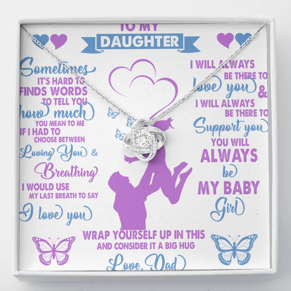 To My Loving Daughter Young Lady Daddy's  Little Angel   For Birthday Graduation Christmas  New Year From Daddy Father Silver  Necklace Gift