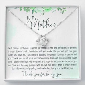Personalized Necklace Gift For Women Pendent Gift To My Mom On Her Birthday Mother's Day From Daughter Son With The Message Card