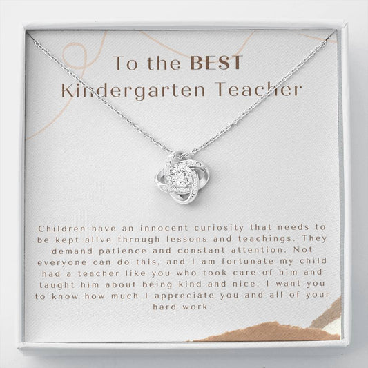 Kindergarten Teacher Appreciation Gift, Gift Necklace for Teacher, Personalized Message Card for Kindergarten Teacher, Gift For Her