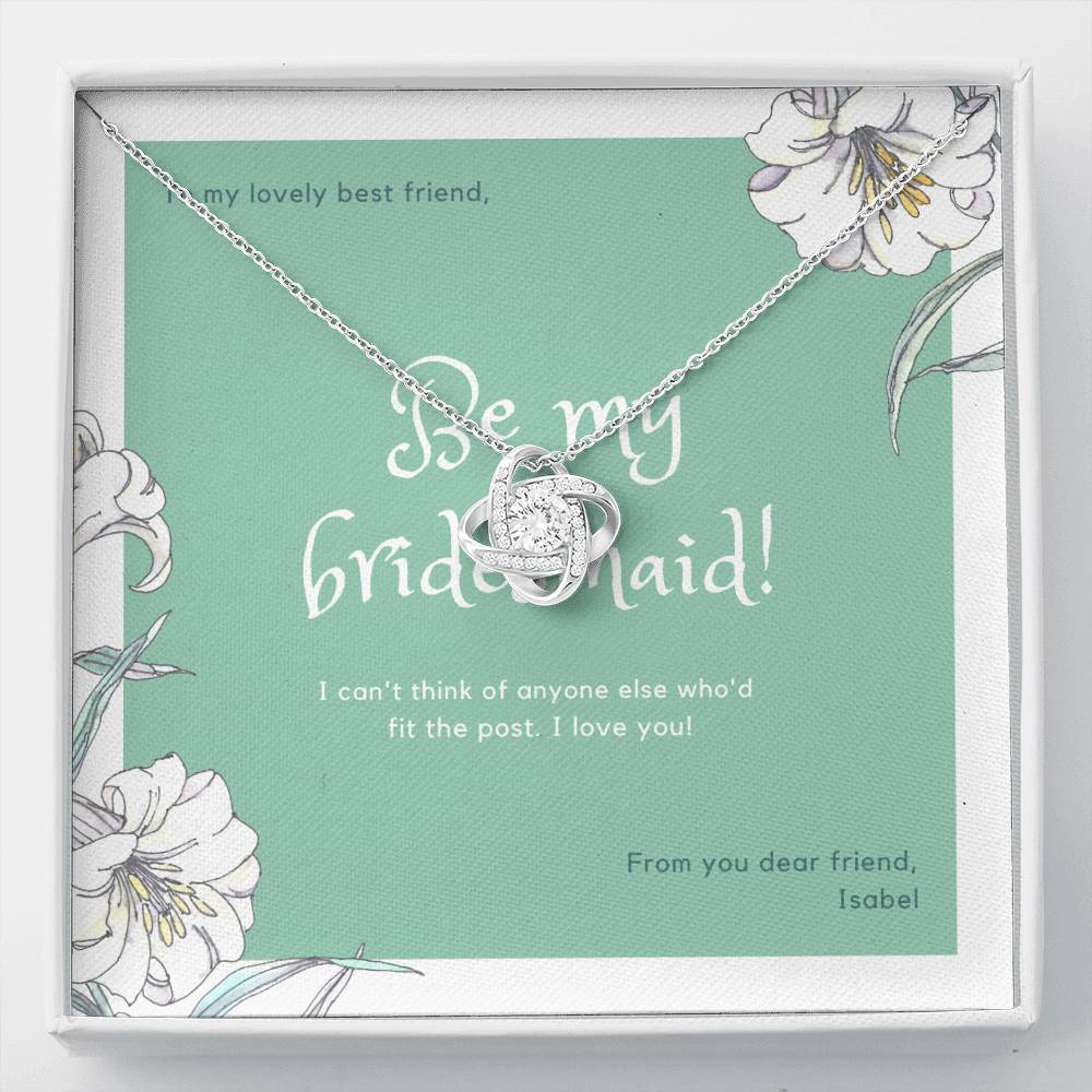 Personalized Initial Bridesmaid Gift, Bridesmaid Gift Box, Bridal Party Gift, Personalized bridesmaid proposal gift Box, Bridesmaids Jewelry, Engraving Bridesmaid Necklace, Bridesmaid Card,