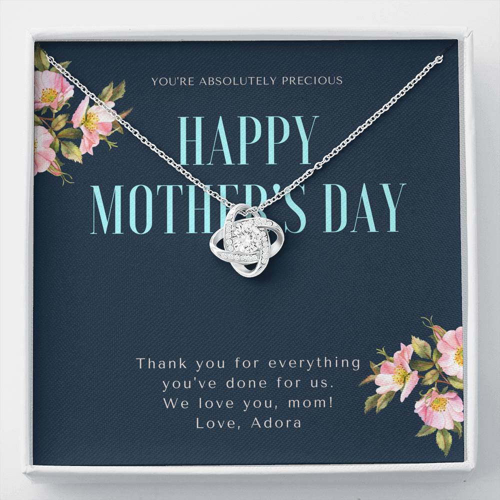 Personalized Necklace Gift For Mom Mother In Law Grand Mother Pendent On Mother's Day Birthday Thank You Gift With The Message Card