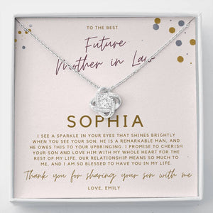 To My Future Mother In Law On My Wedding Day Card, Gift from Bride, Tie the Knot Jewelry, Mother in Law Wedding Gift from Groom, To The Best Mother In Law Necklace Mother of the Bride Gift from Groom, To The Best Mother Of The Bride Gift From Groom,
