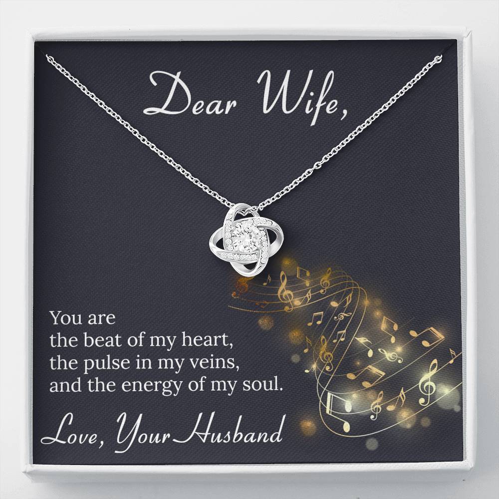 To My Wife Necklace Anniversary Gift for Wife Personalized Birthday Gift for Wife Necklace for Her Valentines necklace with message card from husband Silver Necklace for Women