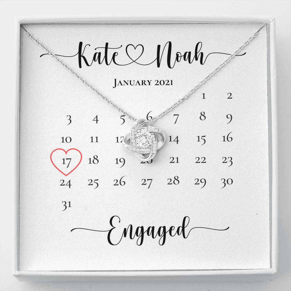 Girlfriend Necklace Gift On Engagement Ceremony Love Knot Pendent From Future Husband