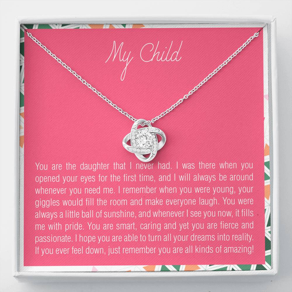 To My Child Necklace Gift Mother Daughter Love Pendent With The Message Card On Birthday Wedding Graduation Gift From Mom Dad