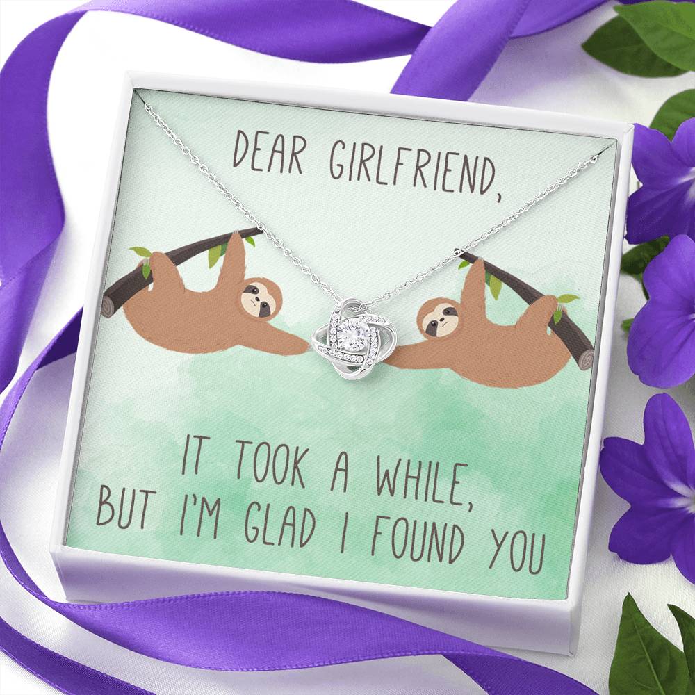 Personalized To my Girlfriend Necklace  for Her Valentines Birthday Anniversary Gift Love Knot Necklace for Women with Message  Card