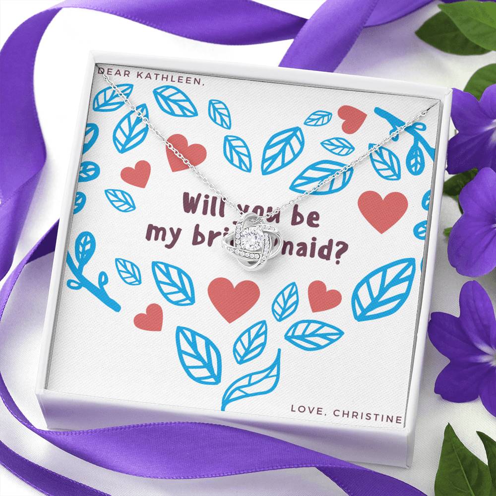 Will You Be My Bridesmaid, Bridesmaid Proposal, Bridesmaid Proposal Necklace Bridal Party Gifts for Wedding Day, Engagement Gift, Bridesmaid Gift Box Proposal, Tie the Knot,