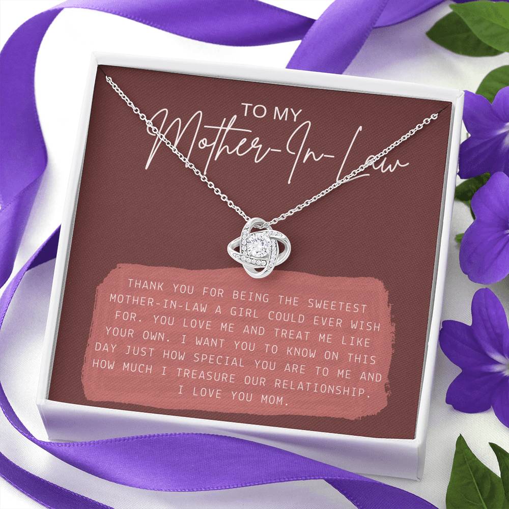 Personalized Necklace Gift To My Mother In Law Step Mom Grand Mother Thank You Gift With The Message Card On Mother's Day Birthday