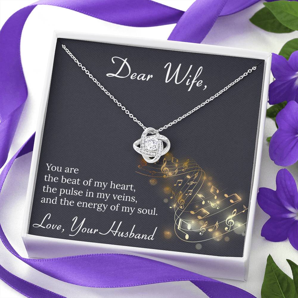 To My Wife Necklace Anniversary Gift for Wife Personalized Birthday Gift for Wife Necklace for Her Valentines necklace with message card from husband Silver Necklace for Women