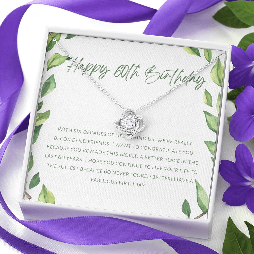 60th Birthday Gift Necklace For Her, Birthday Gift For Friend, Coworker, Family Member, Milestone Birthday Card