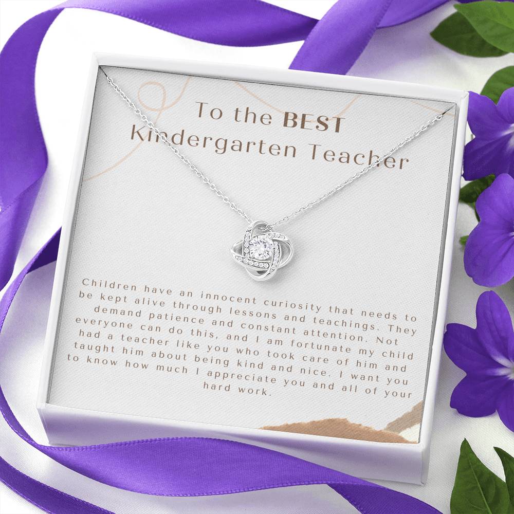 Kindergarten Teacher Appreciation Gift, Gift Necklace for Teacher, Personalized Message Card for Kindergarten Teacher, Gift For Her