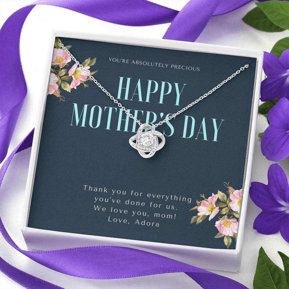 Personalized Necklace Gift For Mom Mother In Law Grand Mother Pendent On Mother's Day Birthday Thank You Gift With The Message Card