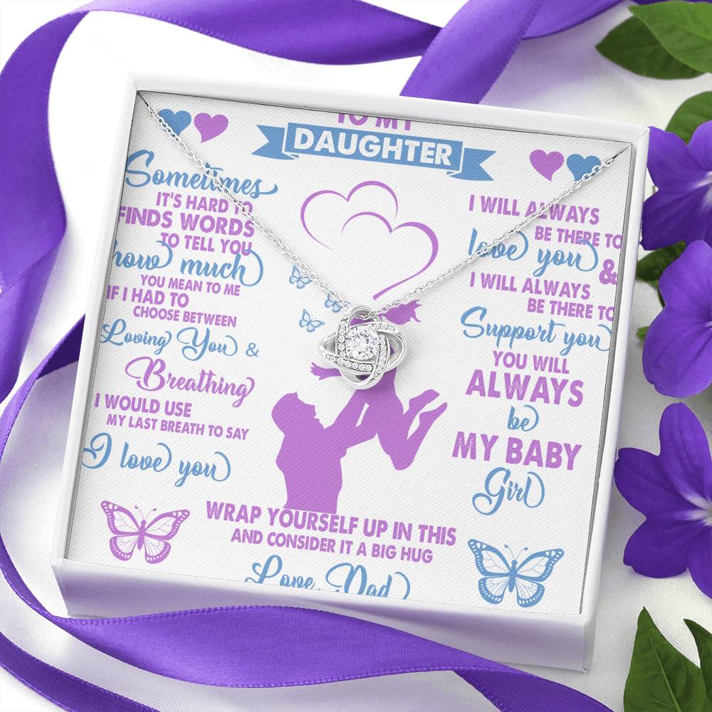 To My Loving Daughter Young Lady Daddy's  Little Angel   For Birthday Graduation Christmas  New Year From Daddy Father Silver  Necklace Gift