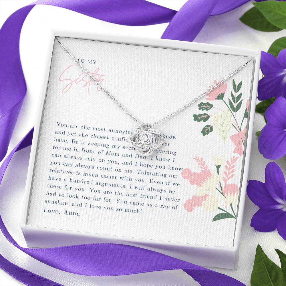To My Sister Necklace, Sisters Necklace, Sister Gift, Gift for Sister, Sister Birthday Gift, Gift for Best Friend, Best Friend Gift Gift for Little Sister, Sister Birthday, Graduation, Christmas Gift