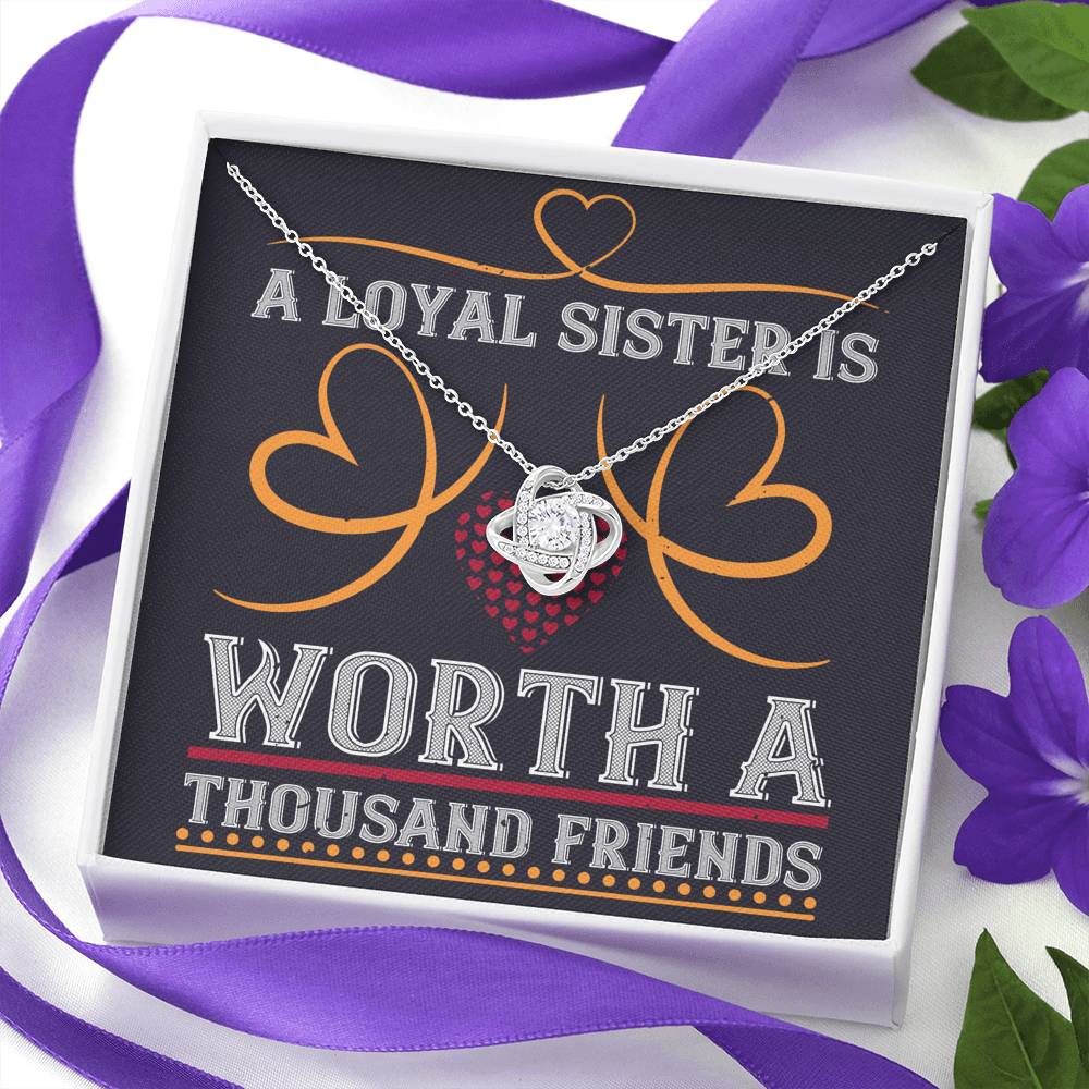 Personalized Gift Sister Necklace for Her Valentines Birthday  Gift Love  Knot Necklace for Women with Message  Card
