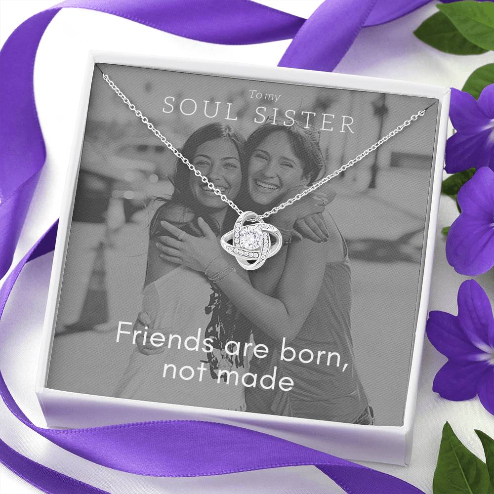 Customize Soul Sister Picture Necklace, Black White Photo, Add Picture, BFF Gift, Best Friends Gift