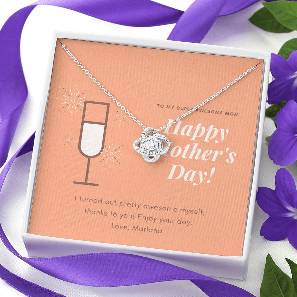 Personalized Necklace To My Mom Inspirational Thank You Pendent Gift With The Message Card For Step Mother Grandma Mother In Law On Mother's Day Birthday Gift