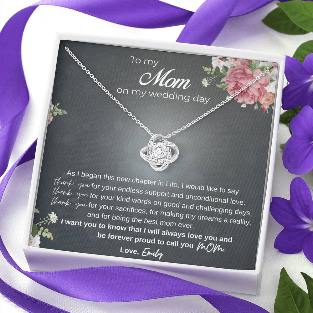 Personalized Mother of the Bride Necklace, Mother of the Bride Gift, Wedding Gift for Mom, Wedding Card Mom, Mom Wedding Gift from Daughter