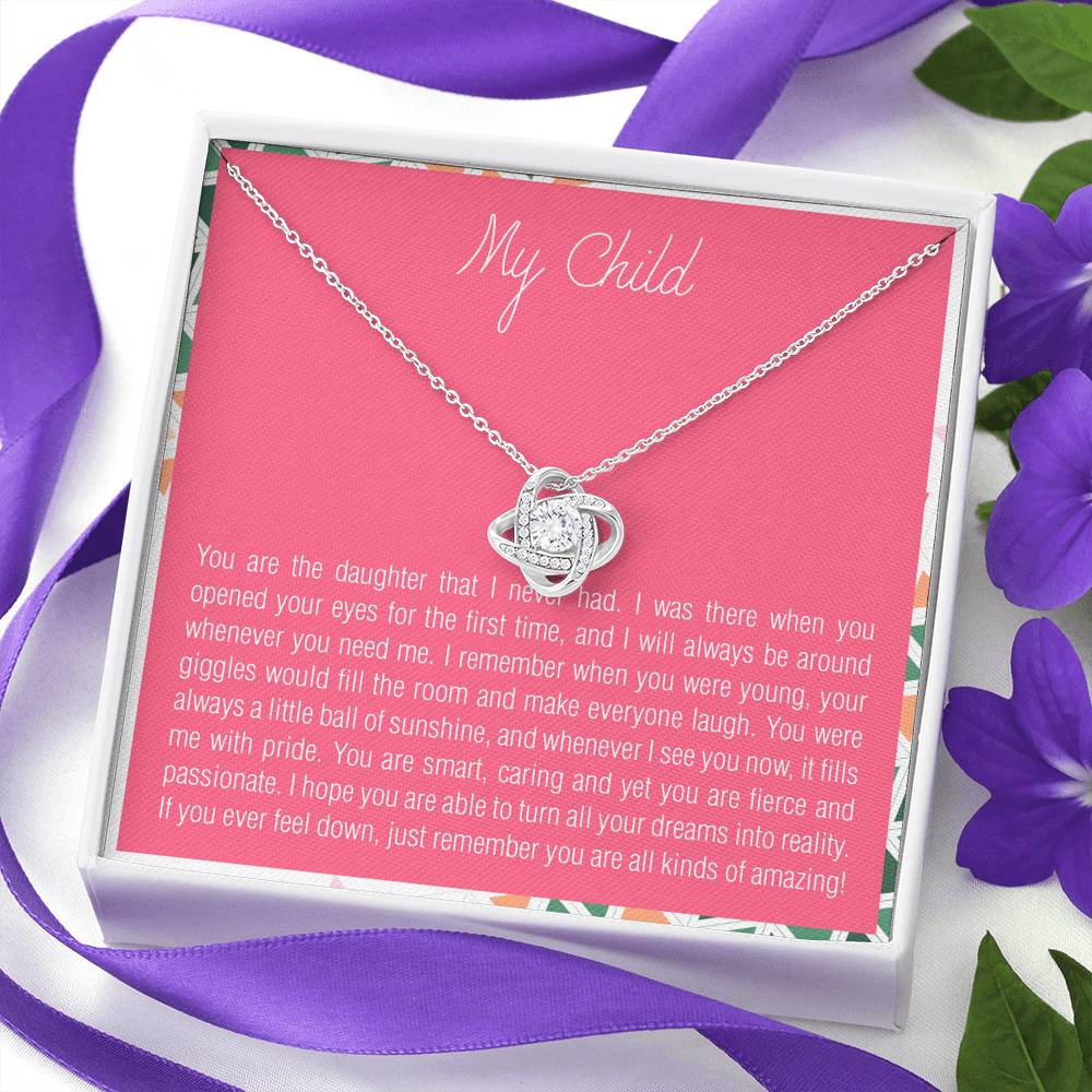 To My Child Necklace Gift Mother Daughter Love Pendent With The Message Card On Birthday Wedding Graduation Gift From Mom Dad