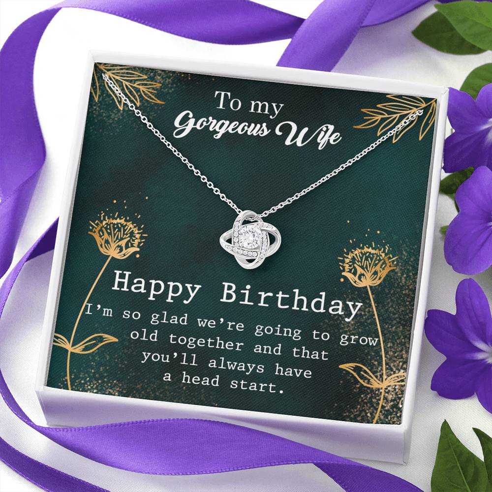 To My Gorgeous Wife, Necklace Gift For Wife, Happy Birthday, Wife Gift