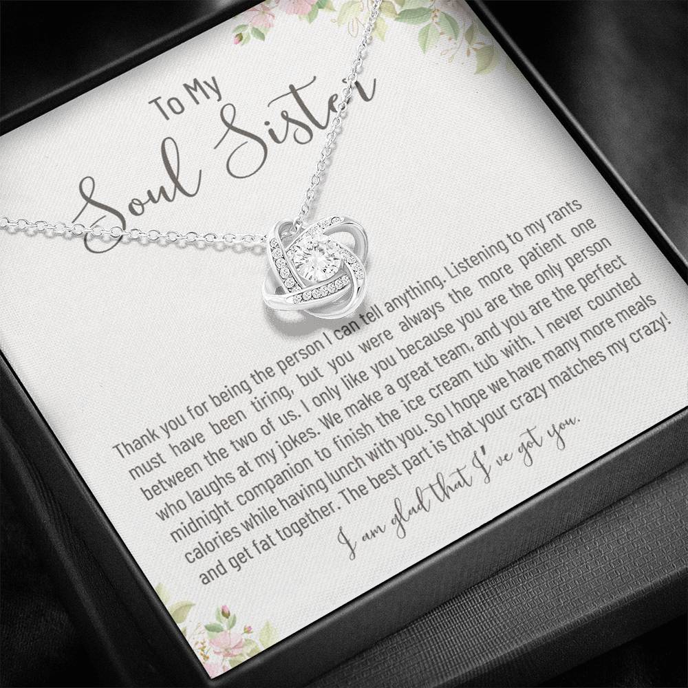 Necklace Gift To My Soul Sister On Her Birthday Engagement Wedding Graduation Gift From Sister Friend With The Message Card