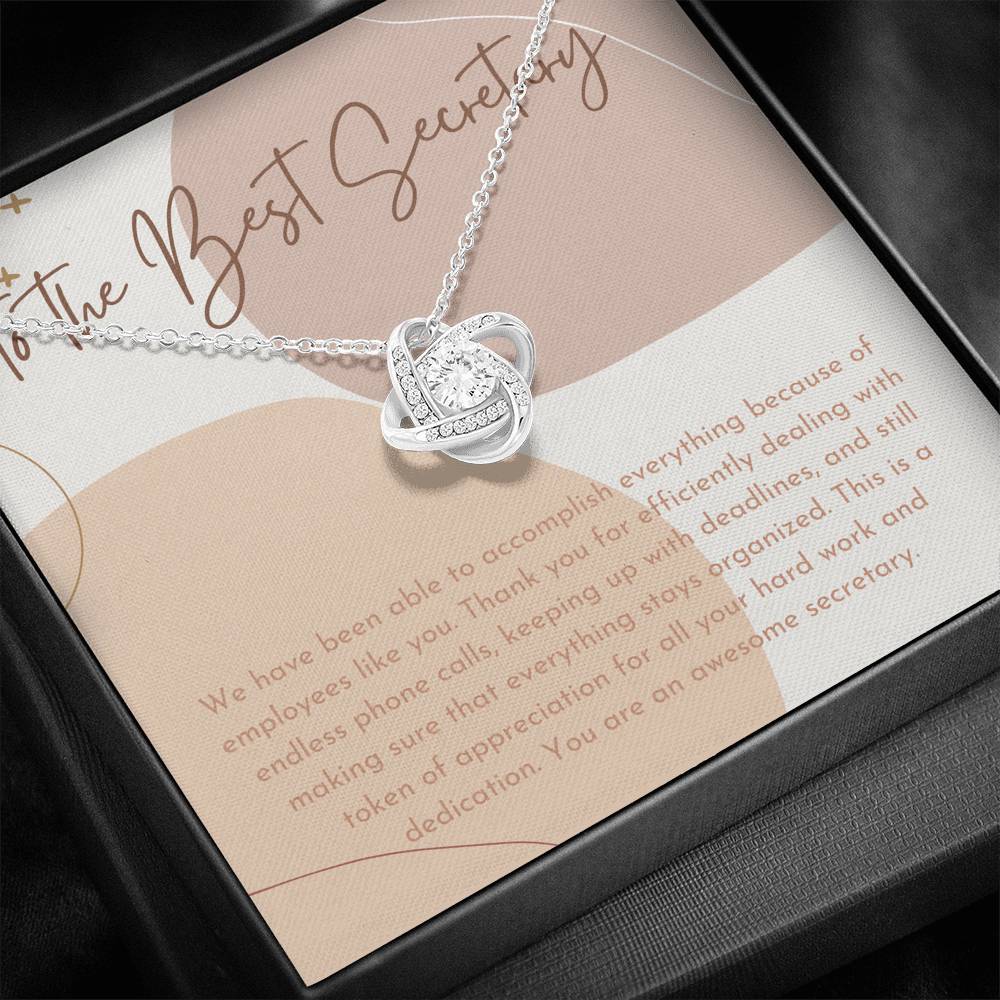 Secretary Appreciation Gift Necklace, To The Best Secretary, Thank You Card For Secretary