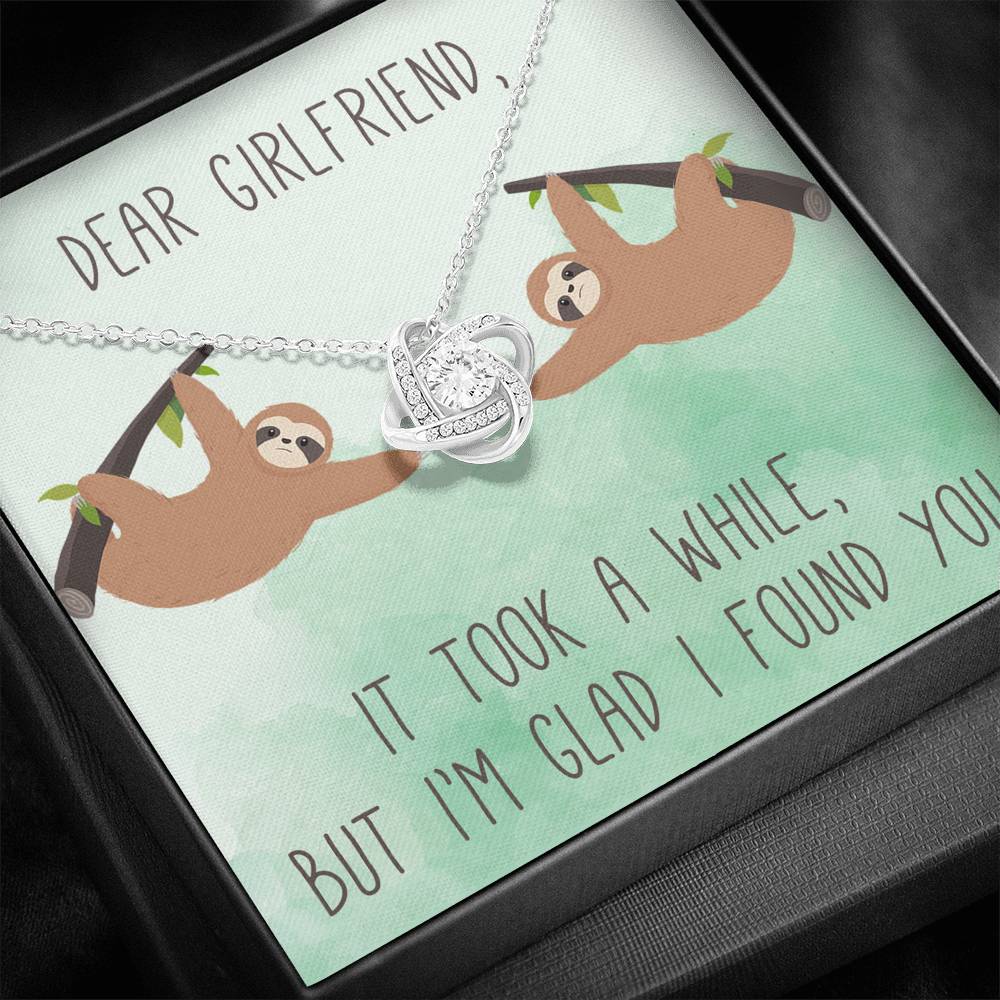 Personalized To my Girlfriend Necklace  for Her Valentines Birthday Anniversary Gift Love Knot Necklace for Women with Message  Card