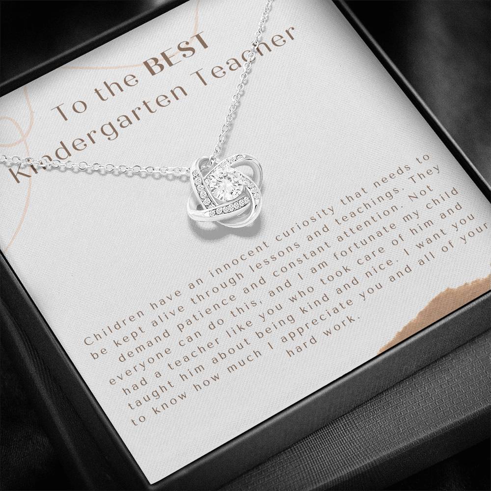 Kindergarten Teacher Appreciation Gift, Gift Necklace for Teacher, Personalized Message Card for Kindergarten Teacher, Gift For Her