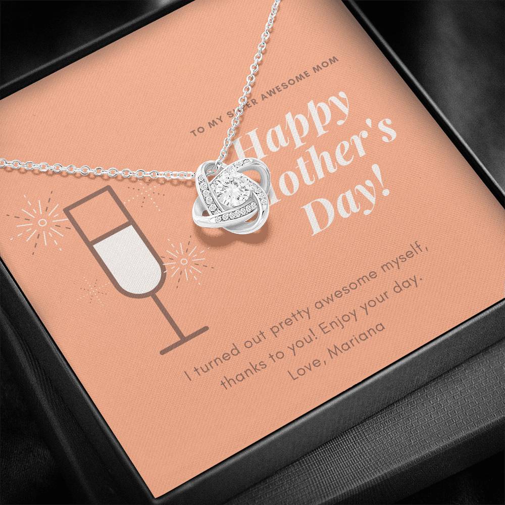 Personalized Necklace To My Mom Inspirational Thank You Pendent Gift With The Message Card For Step Mother Grandma Mother In Law On Mother's Day Birthday Gift